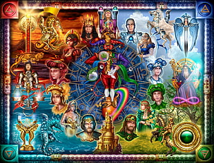 Goddess poster, tarot, digital art, colorful, Zodiac