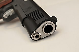 black and gray pistol, weapon, gun, bullet