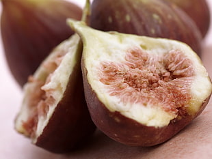macro photography of brown fruit