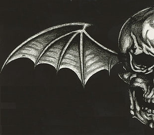 illustration of skull with bat wings, Avenged Sevenfold