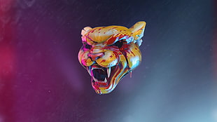 Jaguar illustration, Hotline Miami, cat, mask