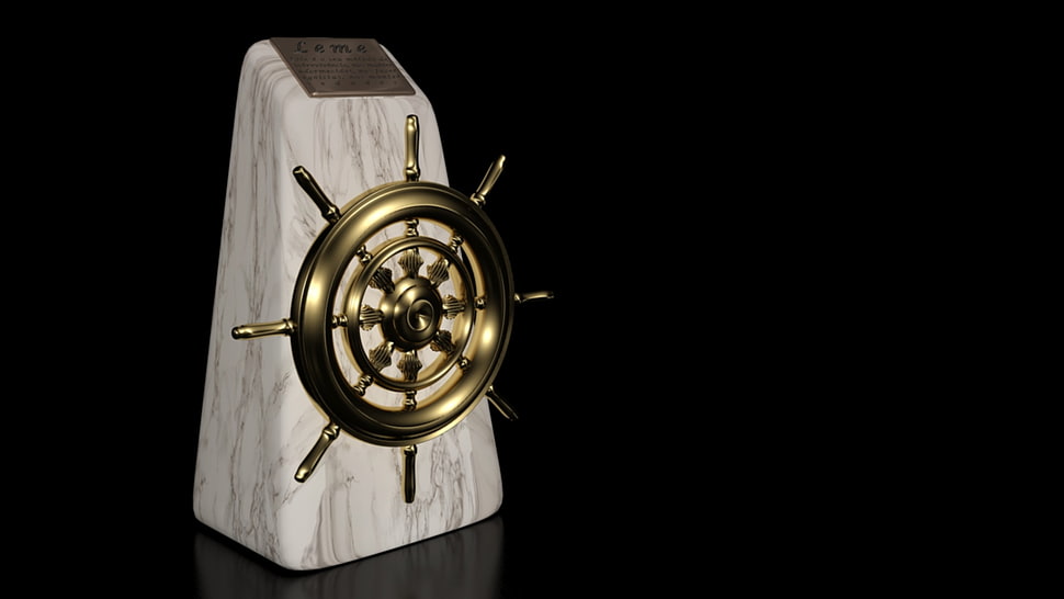 ship steering wheel decor HD wallpaper