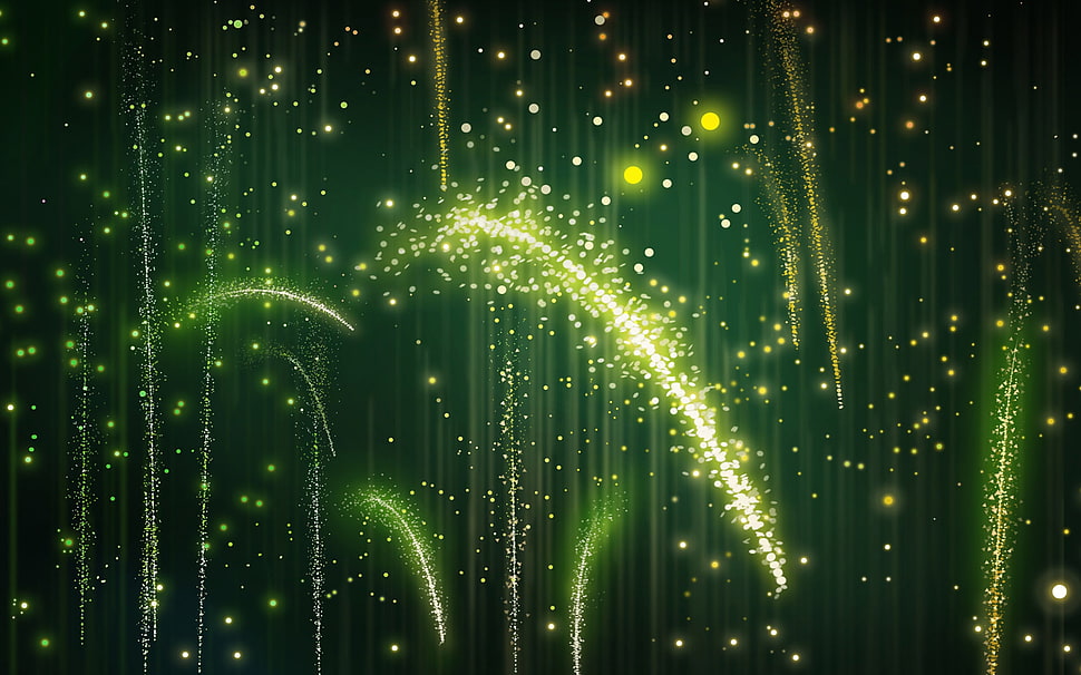 green and white lights HD wallpaper