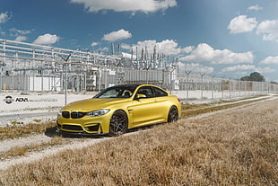 gold BMW 4-Series coupe, BMW, BMW M4, ADV.1, ADV.1 Wheels HD wallpaper