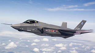 black and gray jet plane, army, F-35 Lightning II, airplane, military HD wallpaper
