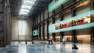 brown steel fence, building, interior design, Tate Gallery of Modern Art, London