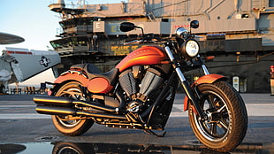 red and black cruiser motorcycle, motorcycle, Victory Judge HD wallpaper