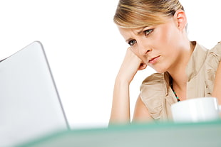 woman in front of laptop computer