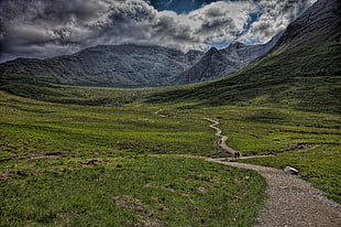 landscape photograph of green mountain HD wallpaper