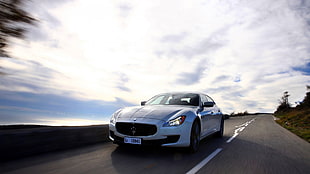 gray sedan, Maserati, car HD wallpaper