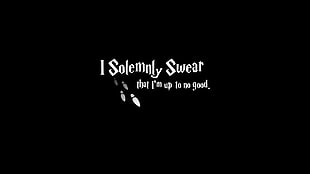 I solemnly sweat that I'm up to no good text on black background