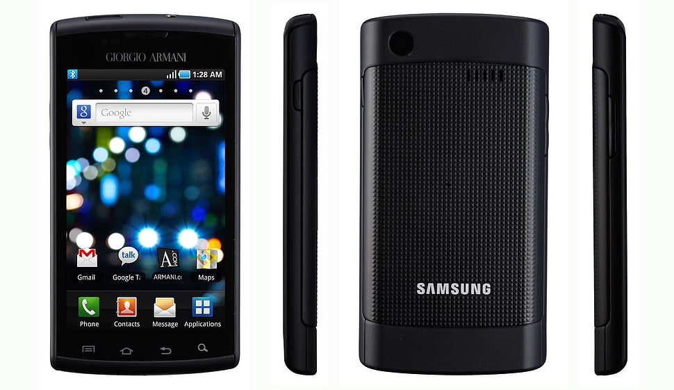 black Samsung smartphone screenshot HD wallpaper