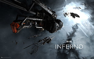 Inferno digital wallpaper, EVE Online, Minmatar, space, spaceship