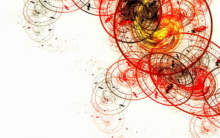 red and black circle abstract illustration