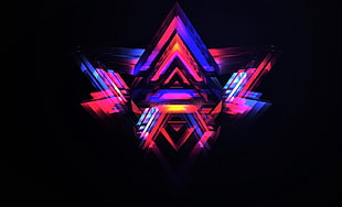 multicolored diamond-style wallpaper, bright, red, blue, triangle