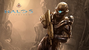 Halo 5 digital wallpaper, Halo 5, Spartan Locke, machine gun