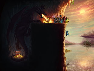 animated dragon wallapepr, dragon, video games, fantasy art, humor