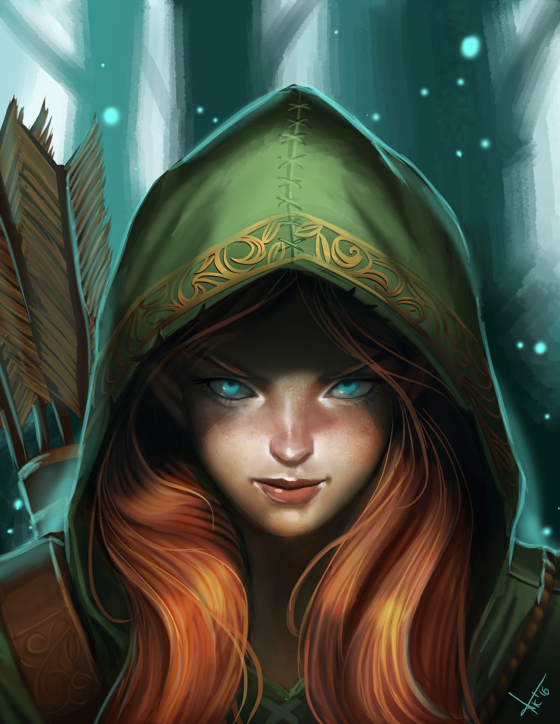 DOTA 2 Windrunner, fantasy art, archer