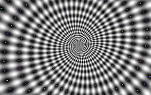 black and white area rug, psychedelic, optical illusion, spiral HD wallpaper