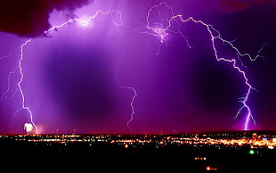 purple lightning wallpaper, lightning HD wallpaper