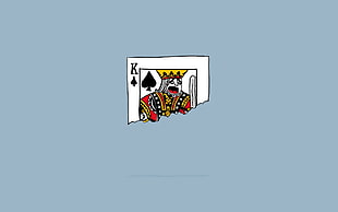 King illustration card, humor, dark humor, playing cards, minimalism HD wallpaper