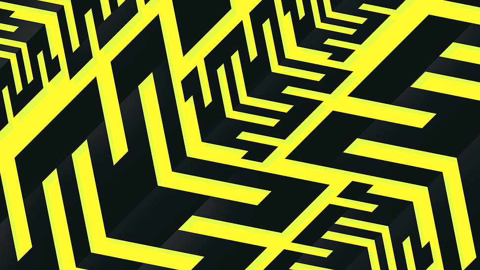 black and yellow wallpaper, pattern, abstract HD wallpaper