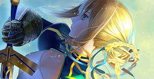 Saber from Fate Stay Night illustration, Fate Series, anime, Type-Moon, Saber