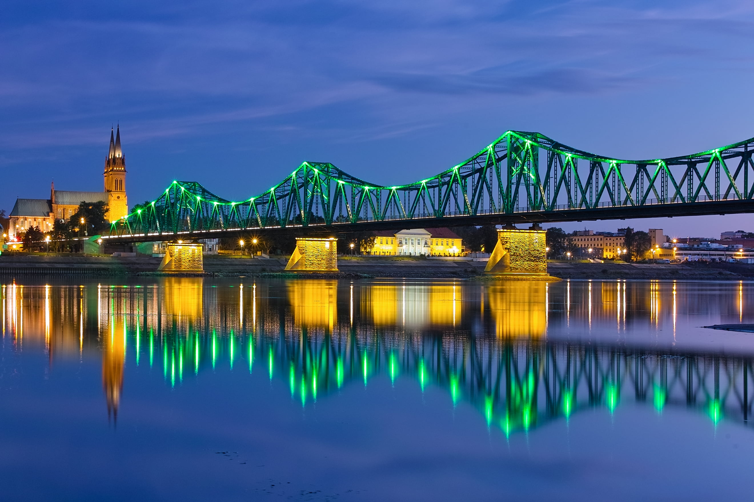 black and white bridge during night time