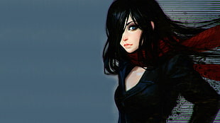 black haired female cartoon character HD wallpaper