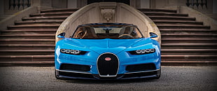 blue luxury car, Bugatti, Bugatti Chiron HD wallpaper