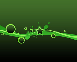 green star background, abstract HD wallpaper