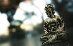 silver Buddha figurine, Buddha HD wallpaper