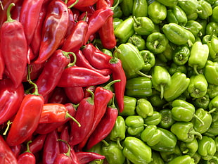 green and red chilies HD wallpaper