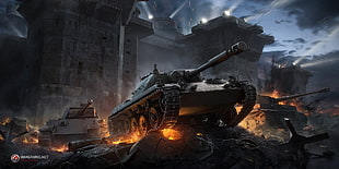 gray and black tank game scene, World of Tanks, tank, Ru 251
