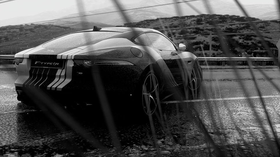 sports coupe, Driveclub, monochrome, car, Photorealism HD wallpaper