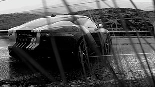 sports coupe, Driveclub, monochrome, car, Photorealism