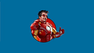 Iron Man illustration, minimalism, Iron Man