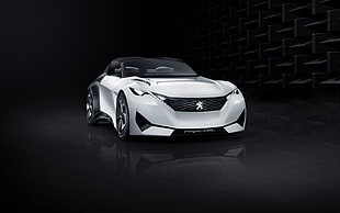 white Peugeot sports coupe concept HD wallpaper