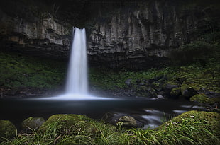 waterfalls surrounded with rocks, shizuoka, japan