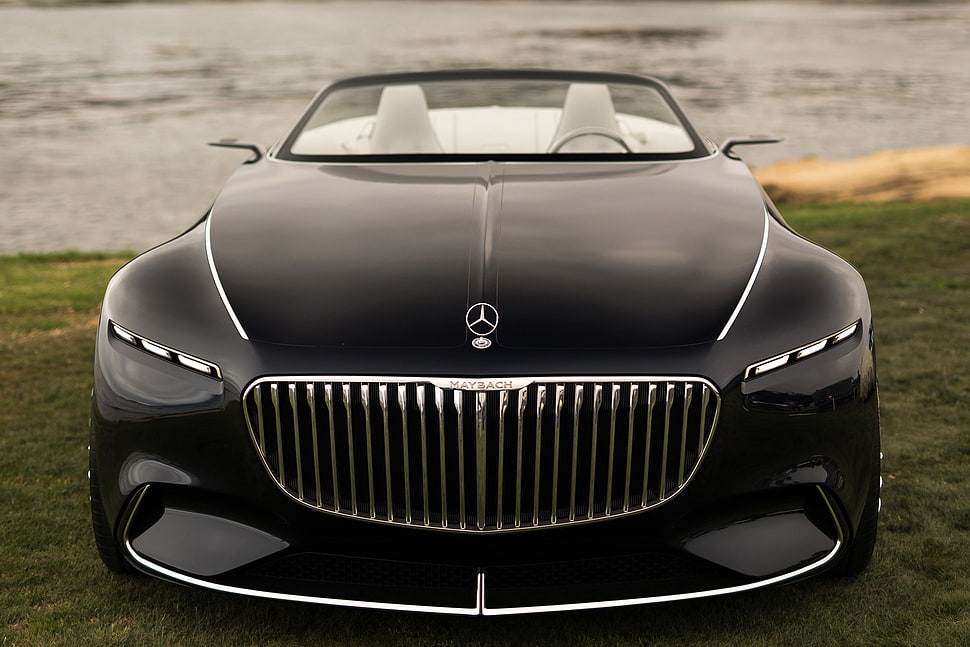 black Mercedes-Benz convertible car HD wallpaper