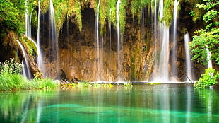 cascading waterfalls, waterfall, nature, landscape HD wallpaper