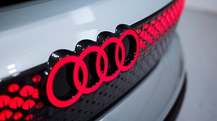 close-up photo of Audi logo