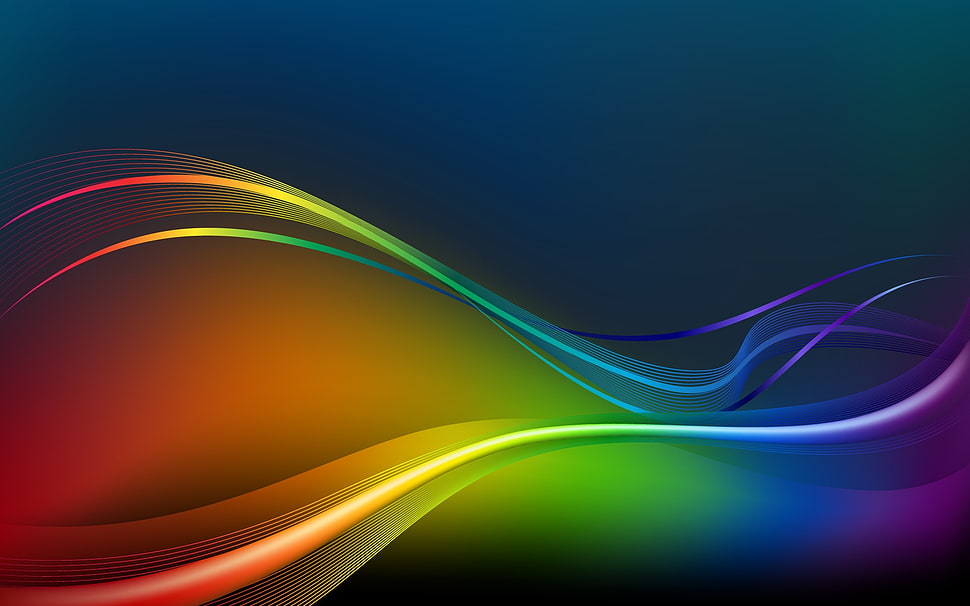 red, yellow, and blue abstract painting HD wallpaper
