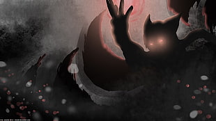 silhouette anime character illustrtion, League of Legends, Ahri HD wallpaper