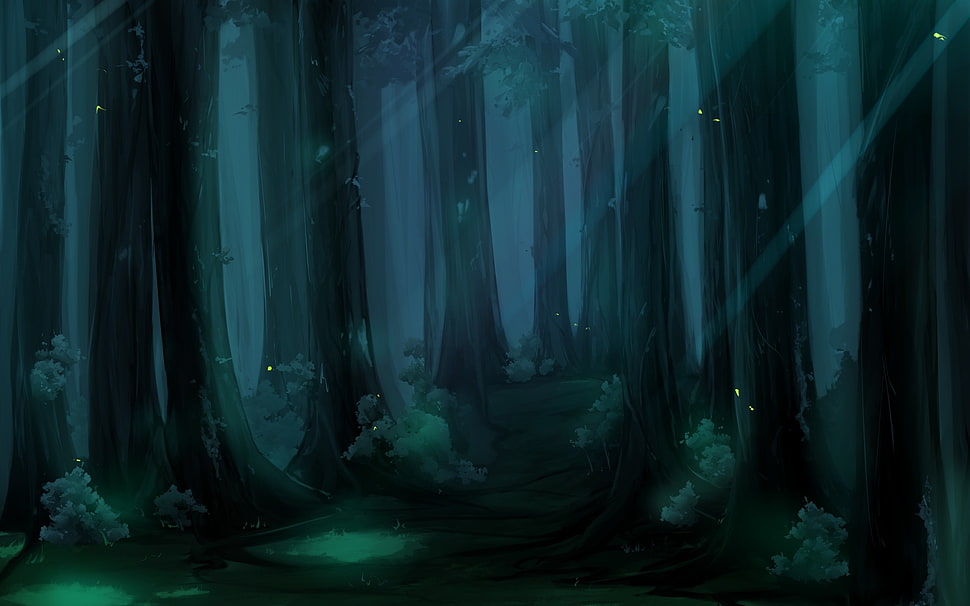 forest illustration HD wallpaper