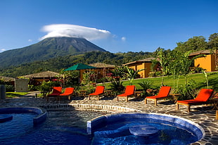 six red beach lounge chairs, hotel, Costa Rica , Nayara Hotel Spa And Gardens
