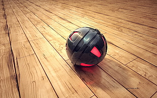black and red plastic ball, 3D HD wallpaper