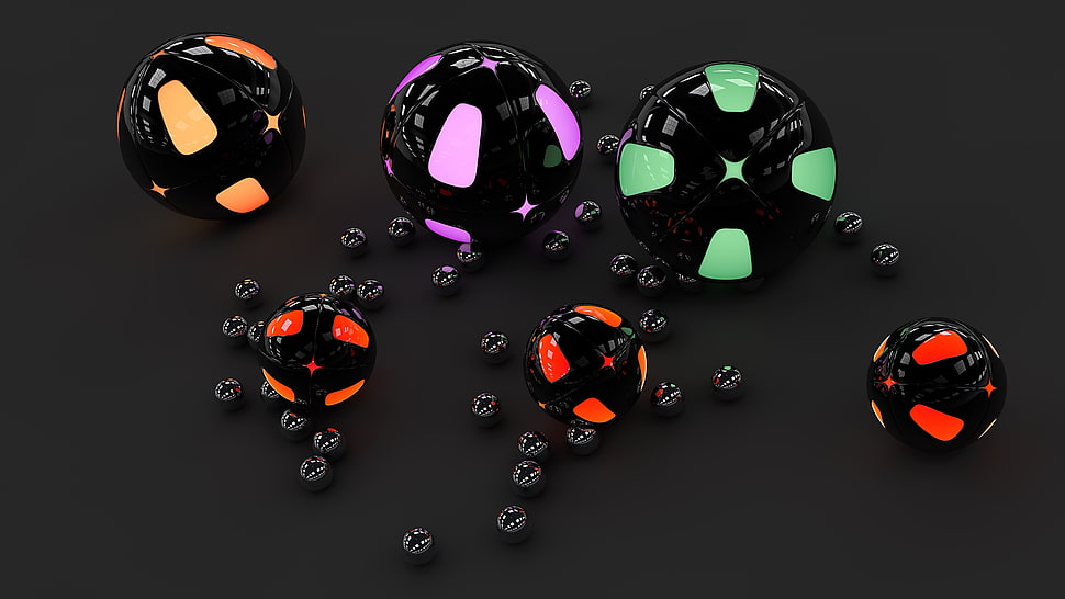 assorted color ball HD wallpaper