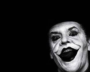 Jack Nicholson, Joker, Jack Nicholson, monochrome, Batman