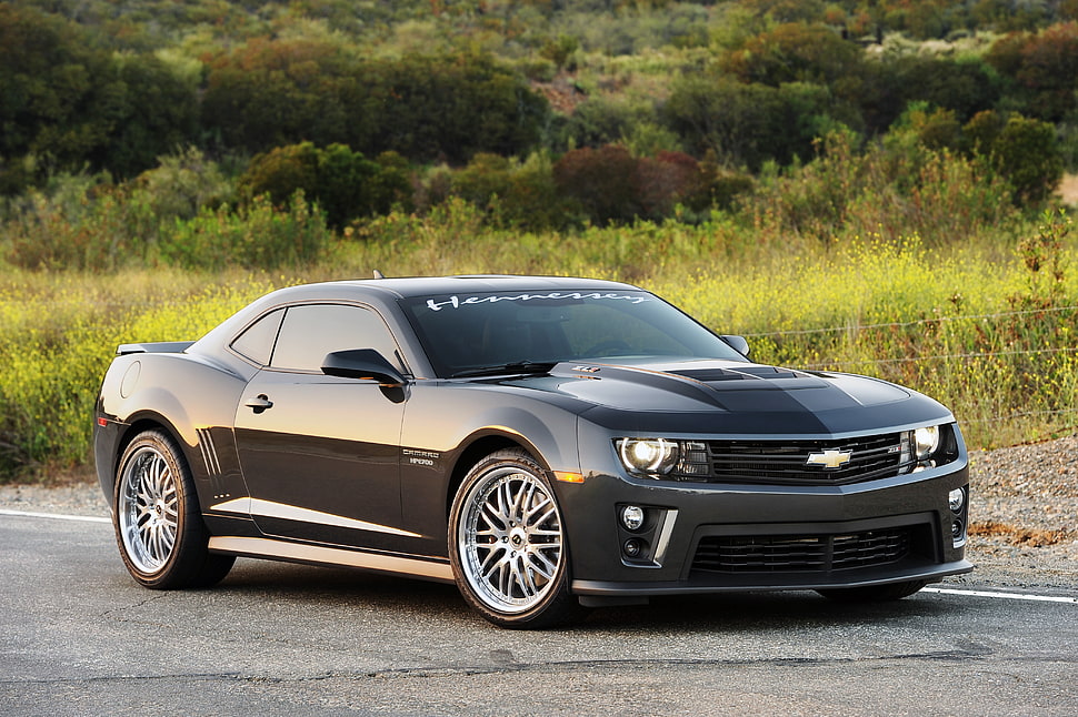 black Chevrolet Camaro HD wallpaper